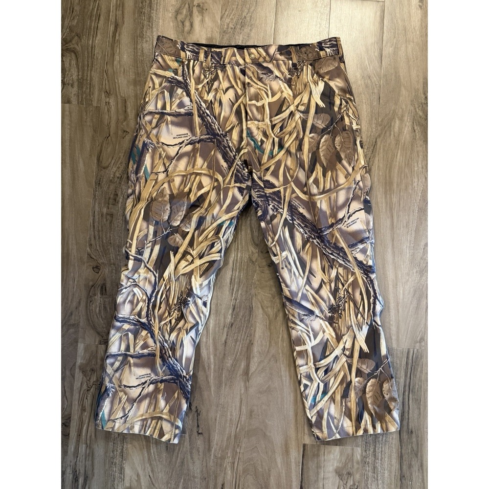 Cabela's Pants Mens 40 Brown Camo Gore-Tex Advantage Wetlands Hunting Rain USA